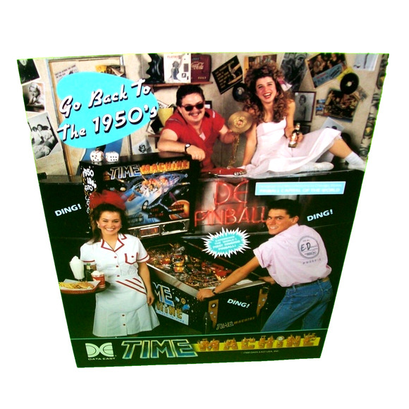 Time Machine Pinball Flyer 1988 Original Flipper Game Retro Vintage Artwork - Picture 1 of 3